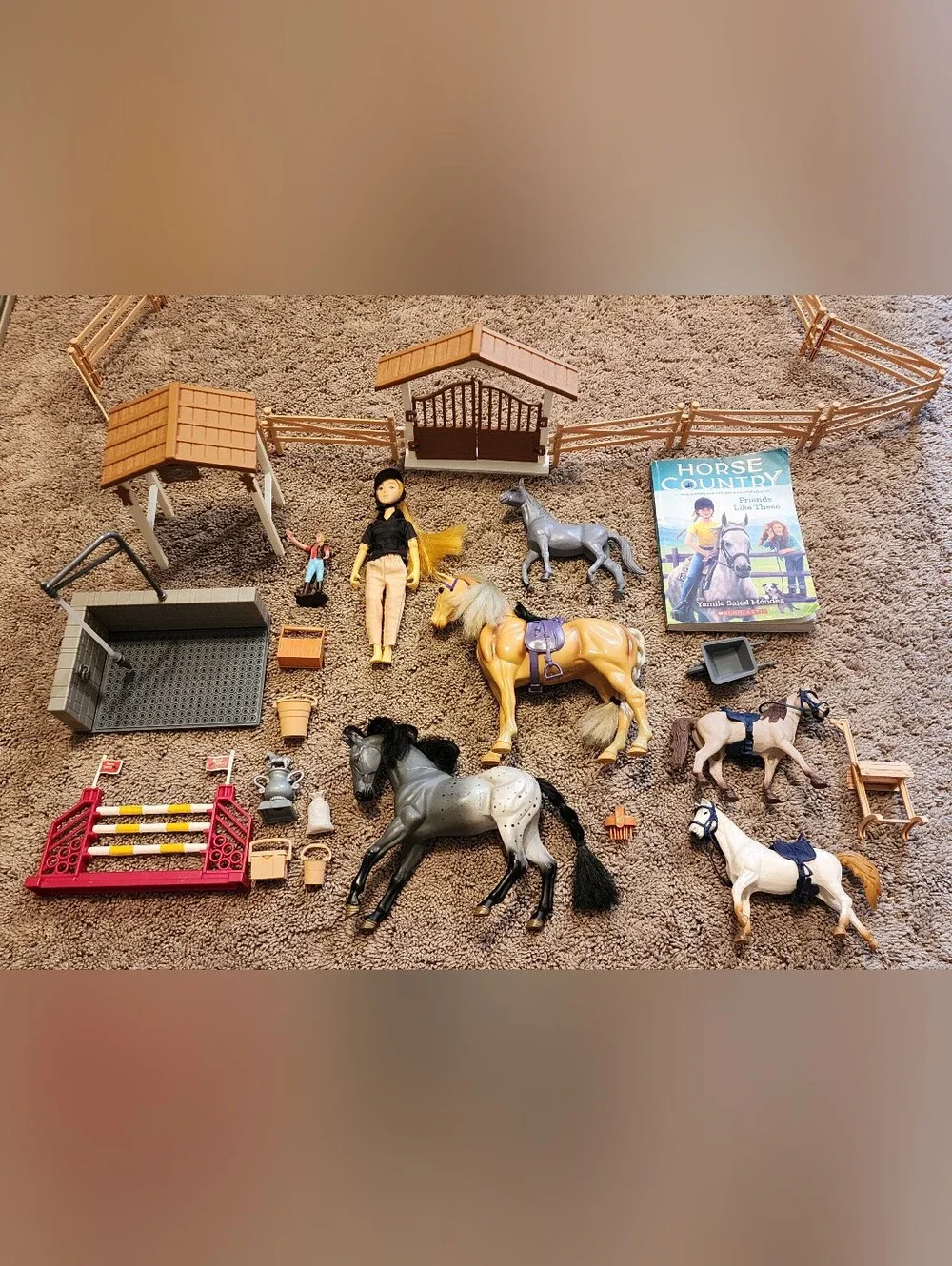 Peagrav Horse Stable Playset Horses & Toy Figure for Boys & Girls, Talking Horse